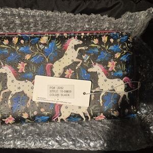 Nwt. Unicorn Print Wallet with Blue and Pink Accents
